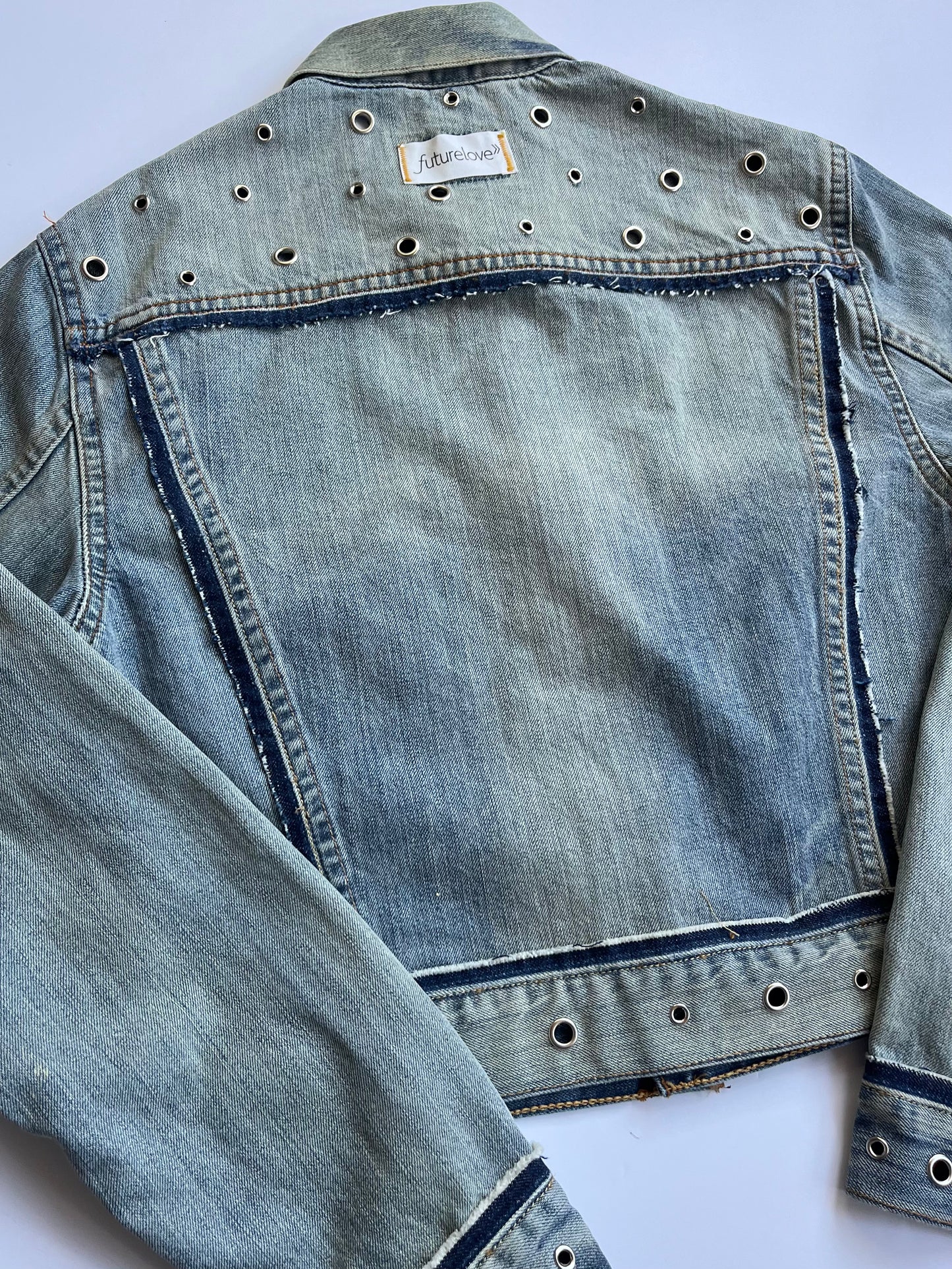 Britney Eyelet Denim Crop Jacket