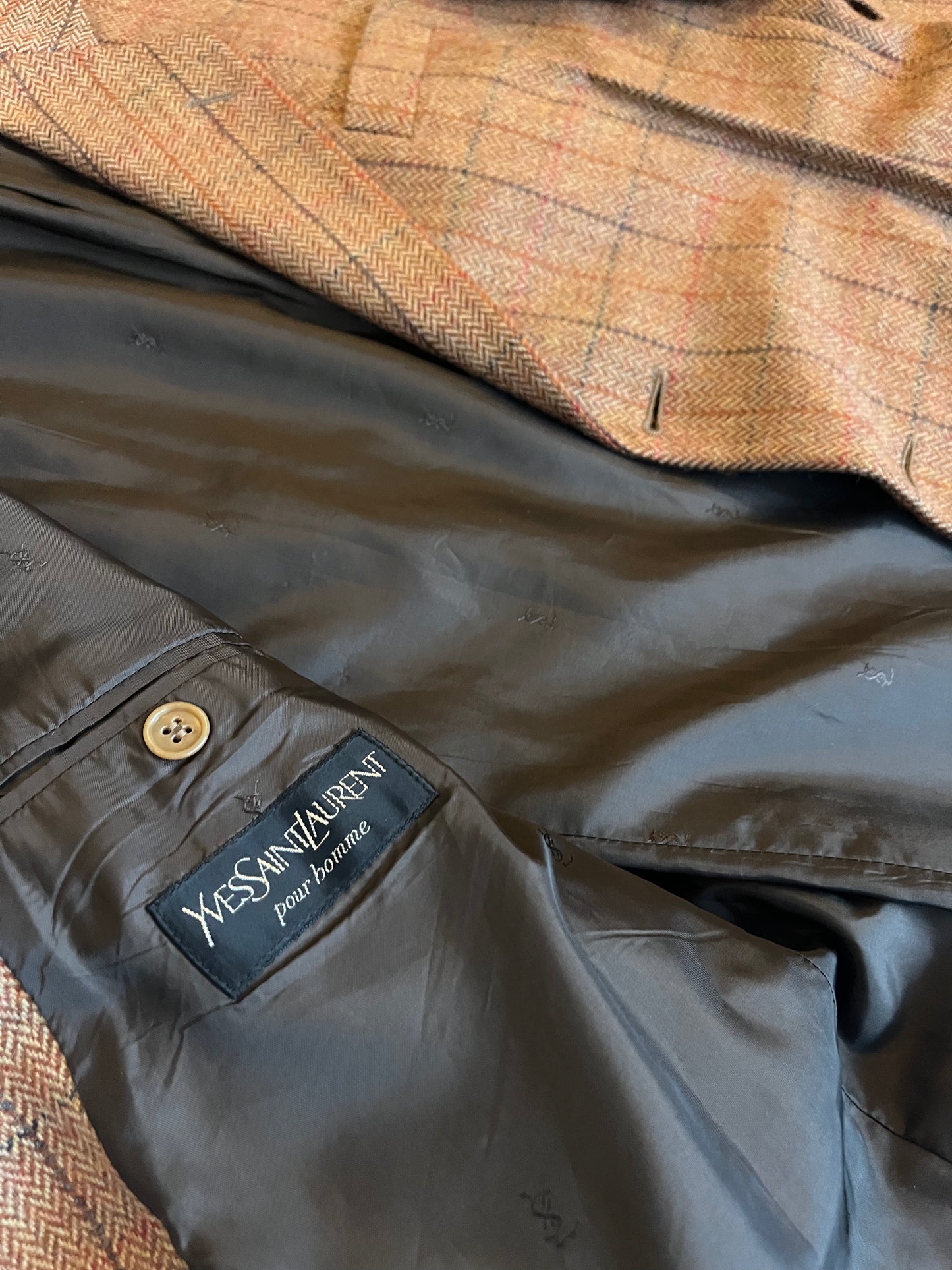 Bret Tan Tweed Upcycled YSL Tailored Jacket