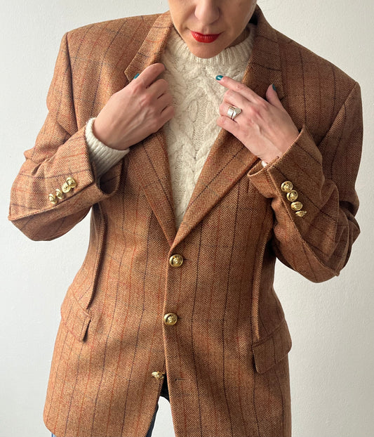 Bret Tan Tweed Upcycled YSL Tailored Jacket