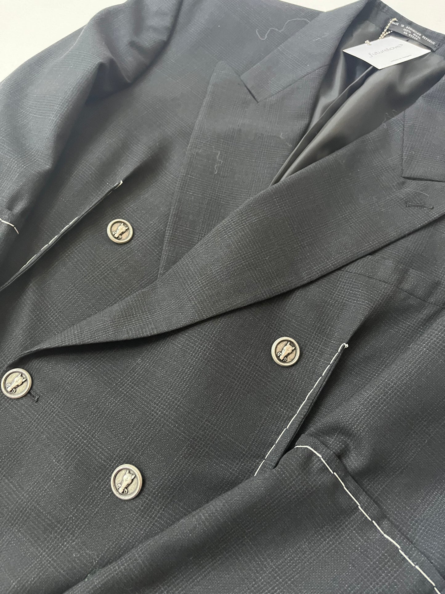 Blythe Prince of Wales Check Upcycled Tailored Oversized Jacket