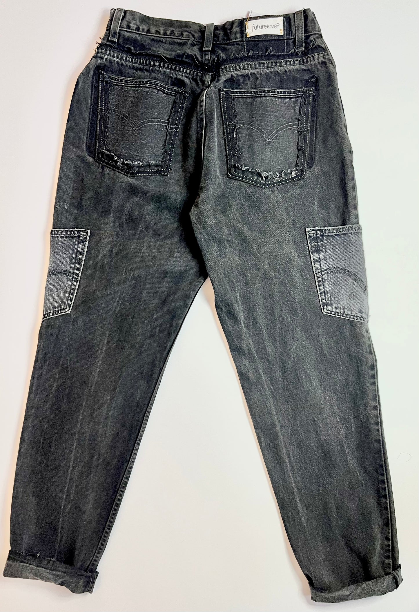 Alexander Black Denim Double Pocket Cargo Jean