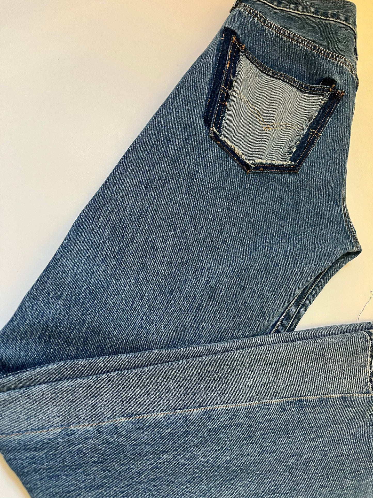 Anne Inset Wide Leg Midwash Blue Jean