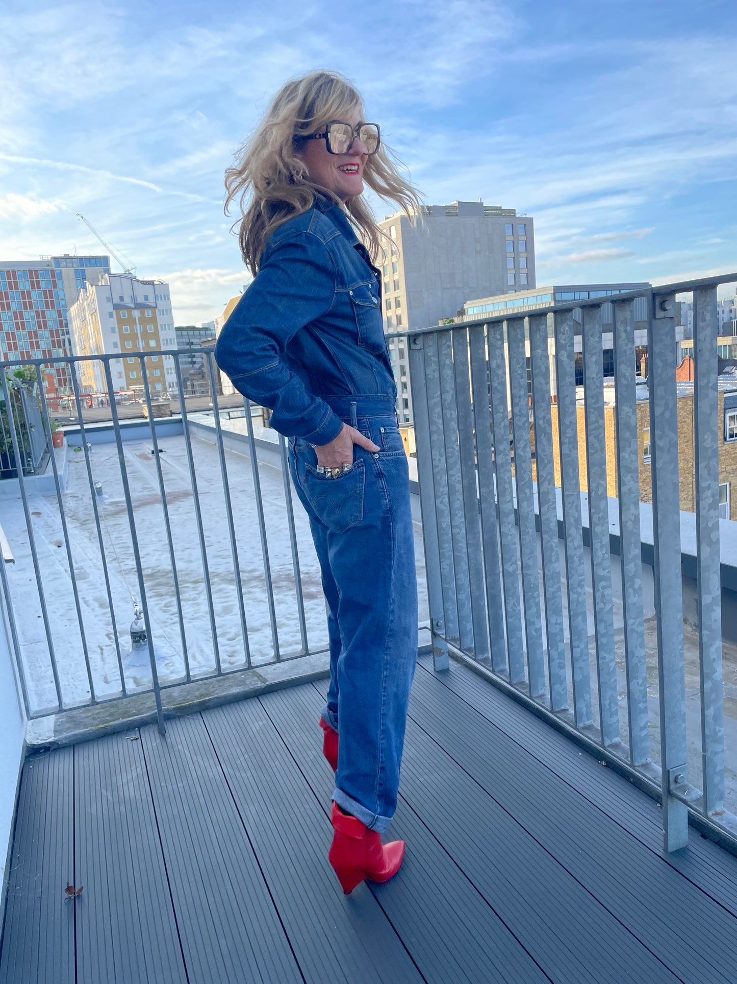 Eva Long Sleeve Denim Jumpsuit