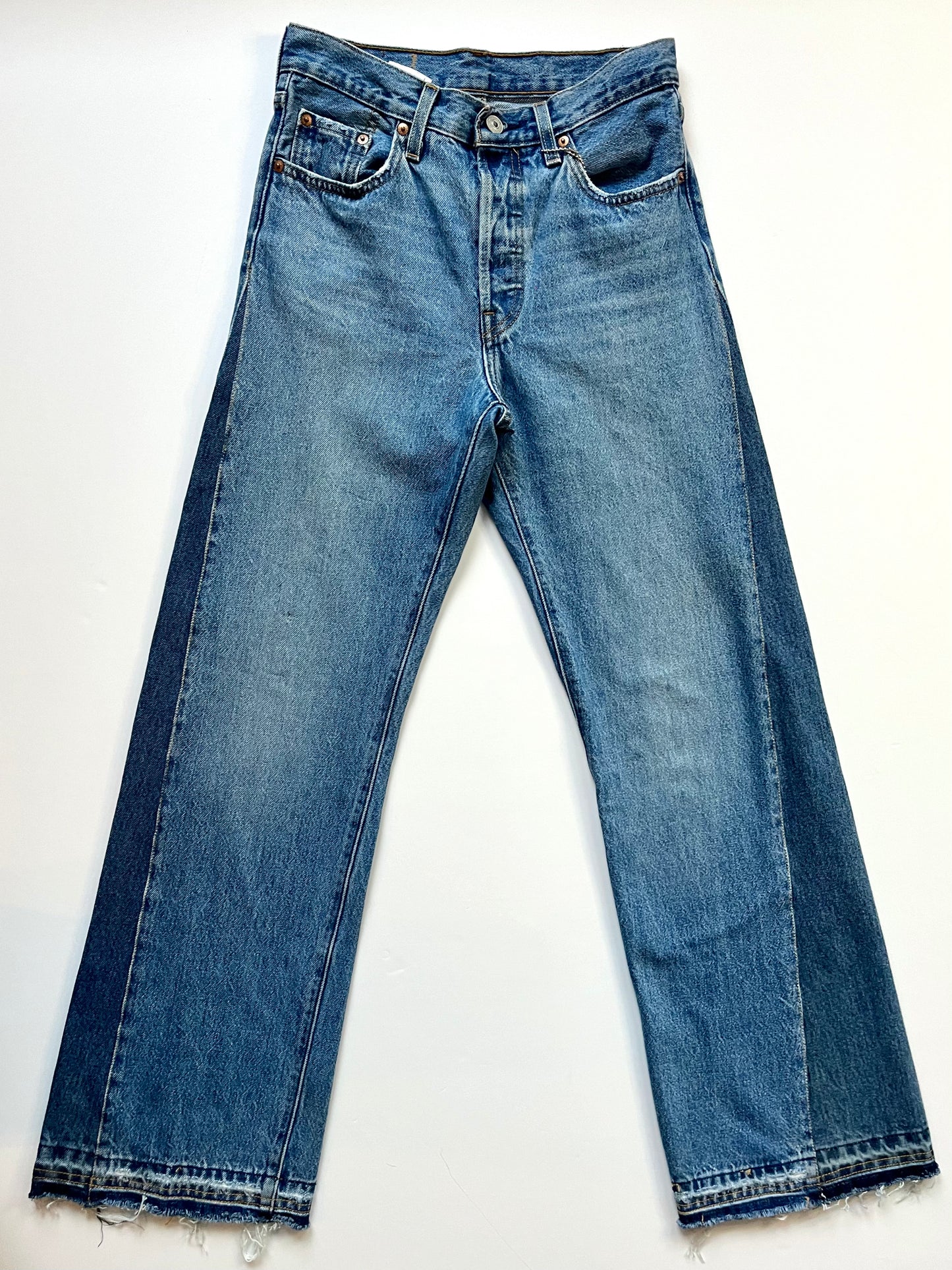Anne Inset Wide Leg Blue Light Wash Jean
