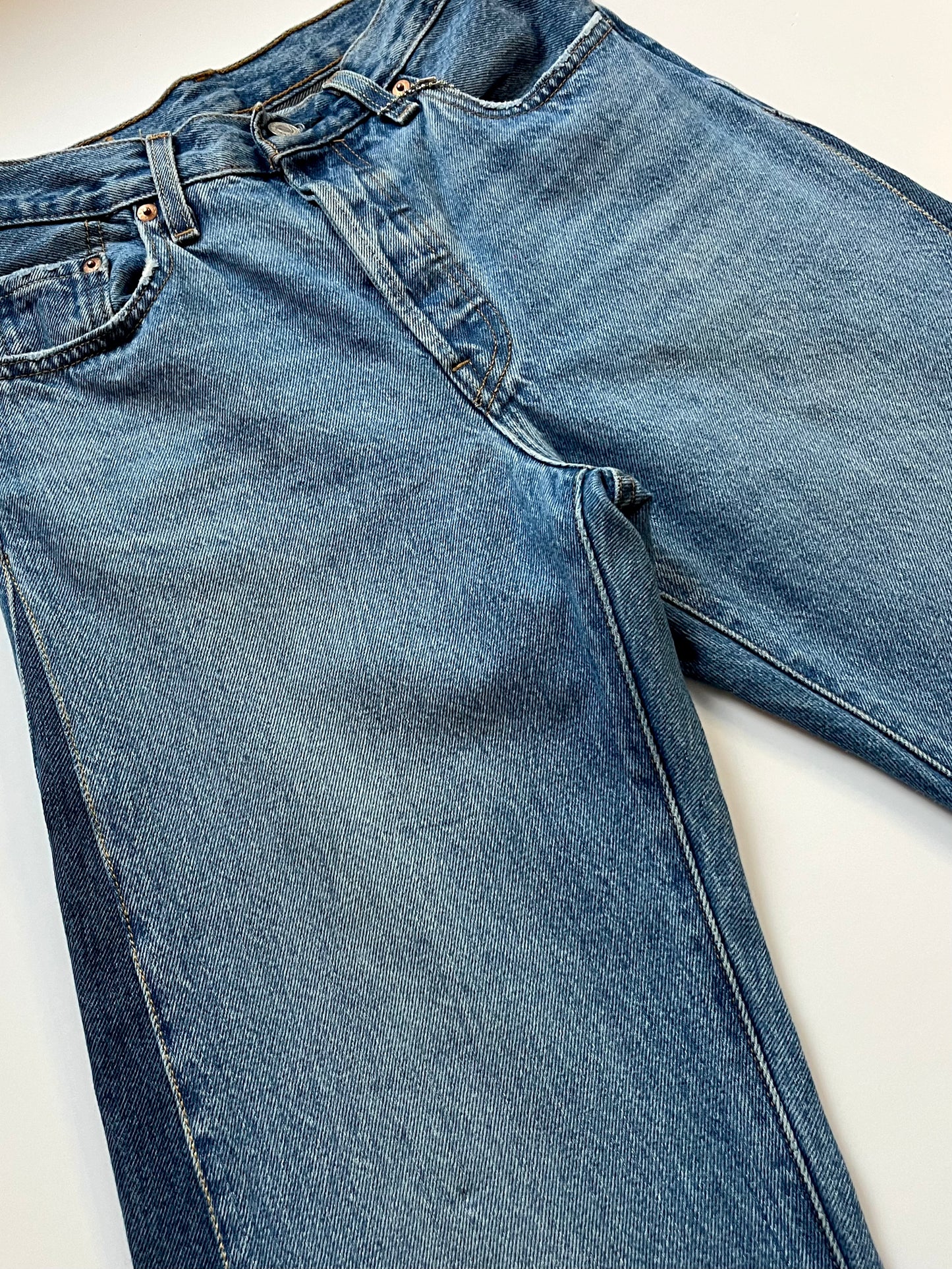 Anne Inset Wide Leg Blue Light Wash Jean
