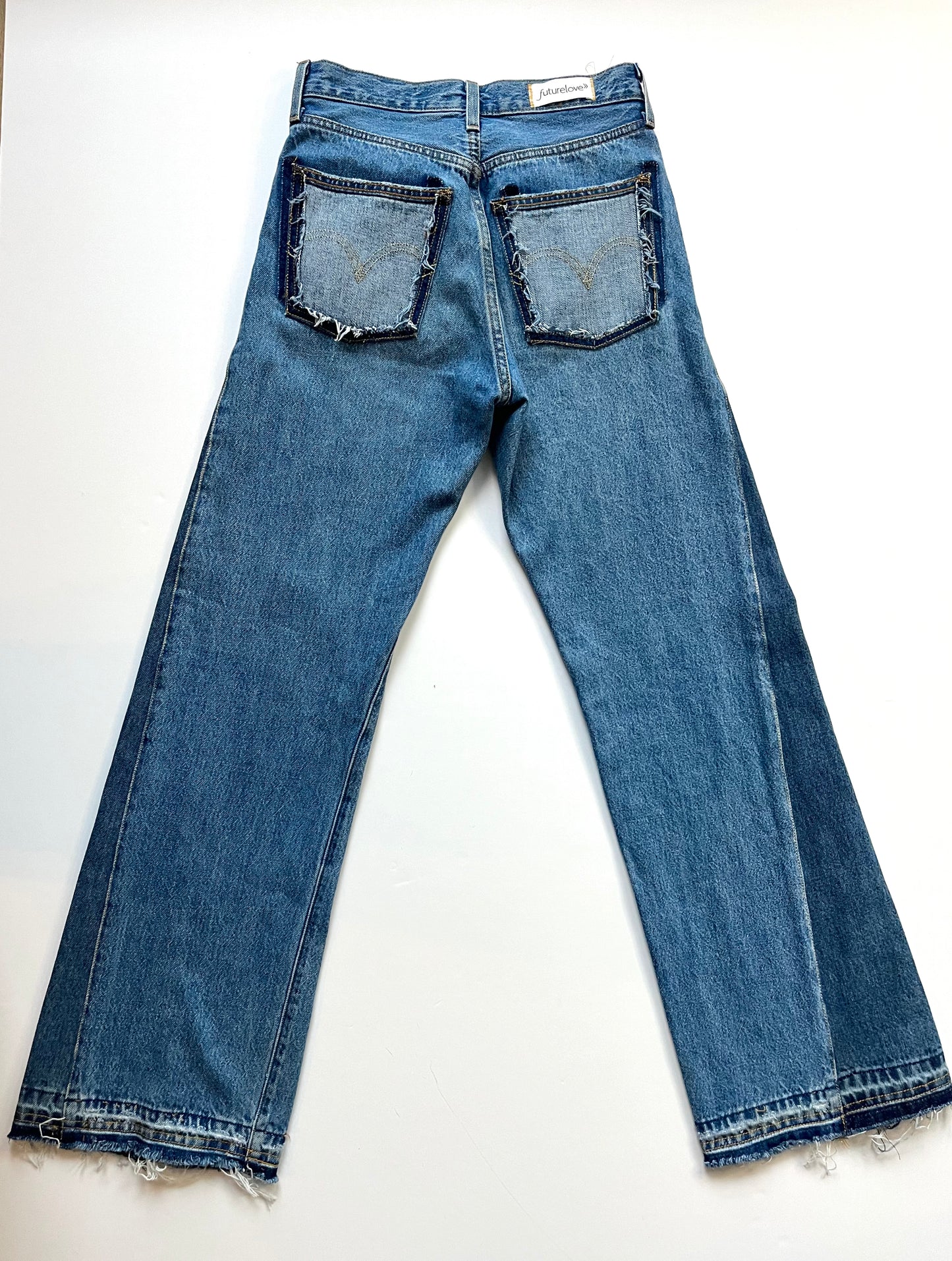 Anne Inset Wide Leg Blue Light Wash Jean