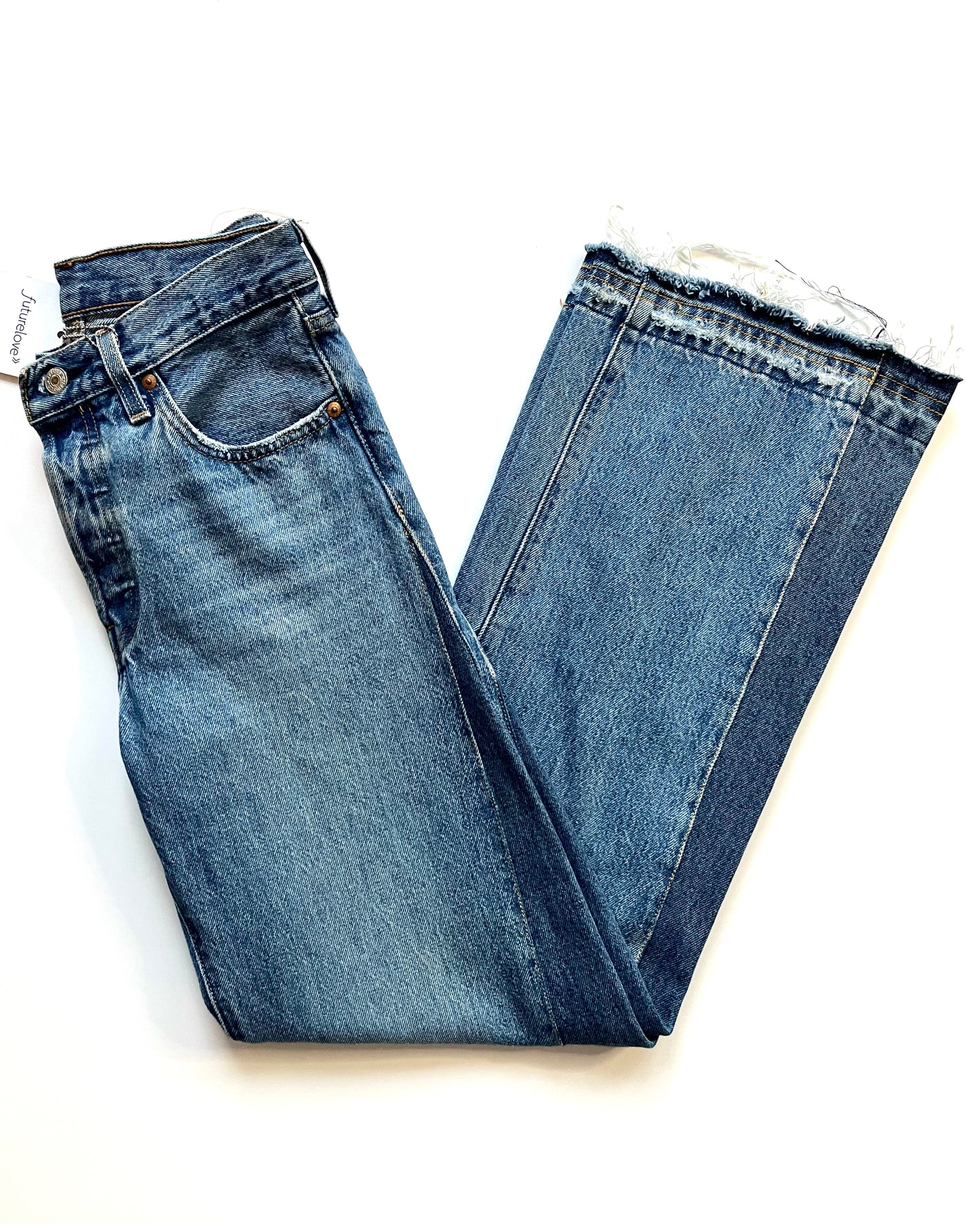 Anne Inset Wide Leg Blue Light Wash Jean
