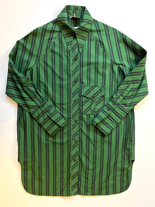 Ganni Green Stripe Shirt