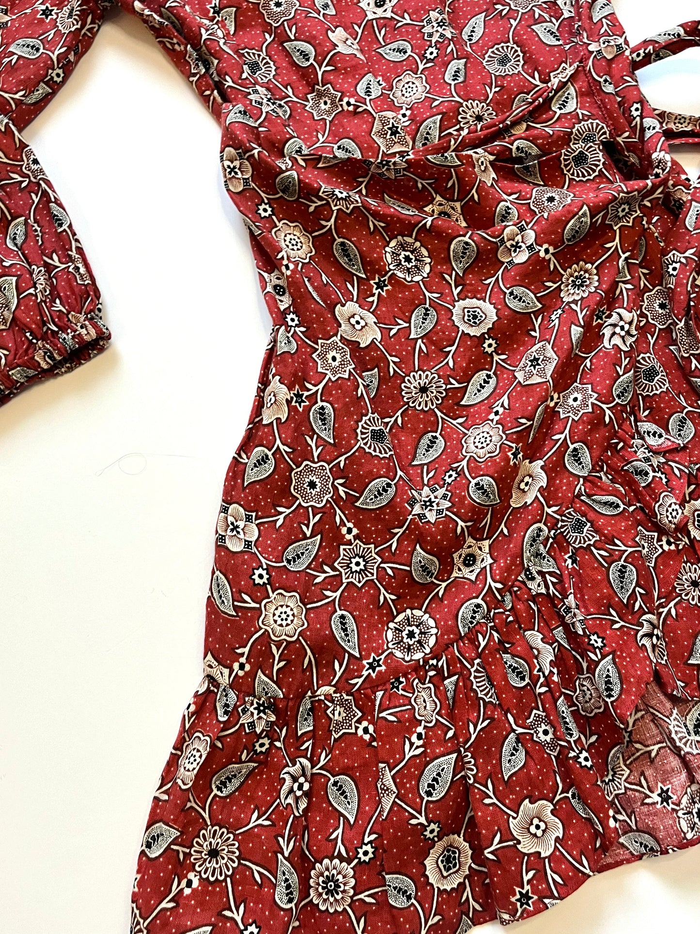 Isabel Marant Etoile Rust Paisley Print Wrap Mini Dress