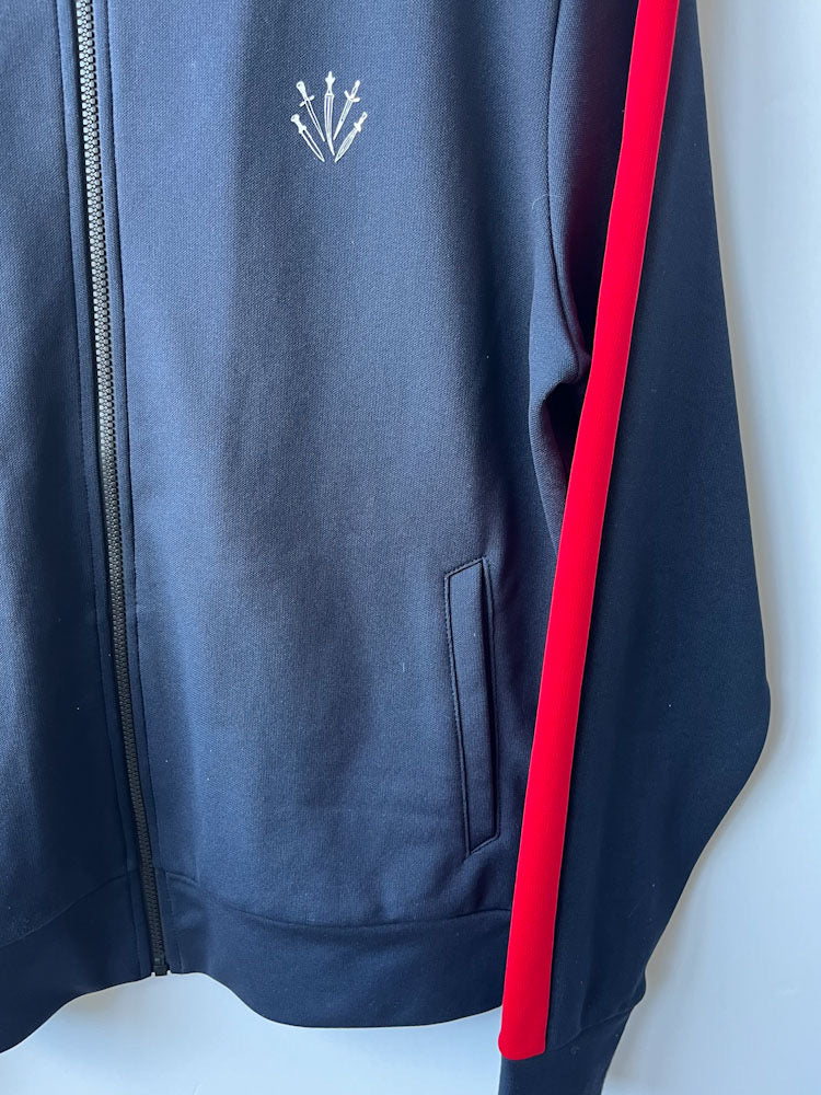 Rag & Bone Navy/Red Track Zip front Jacket