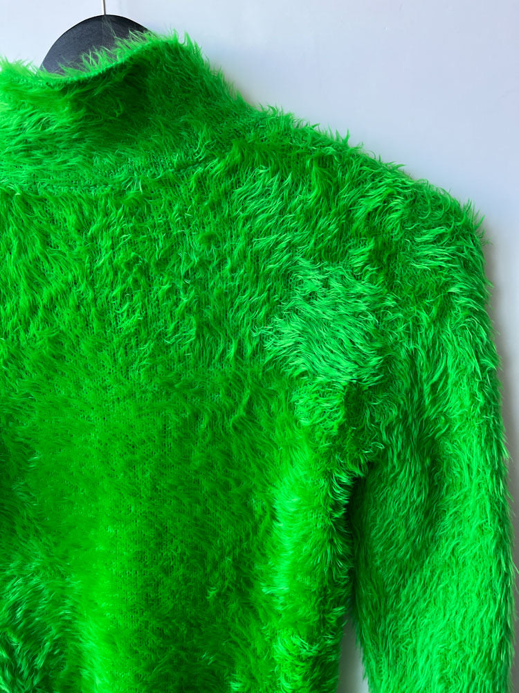 Stella McCartney green fluffy fitted jumper