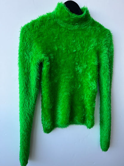 Stella McCartney green fluffy fitted jumper