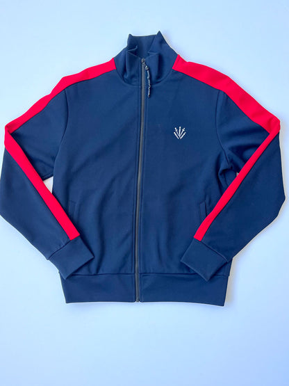 Rag & Bone Navy/Red Track Zip front Jacket