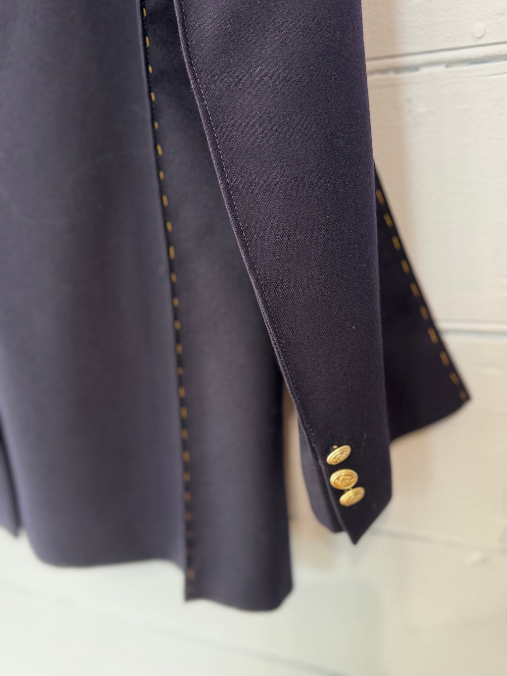 Blaze Burberry Navy Hand Stitched Upcycled Burberry Blazer