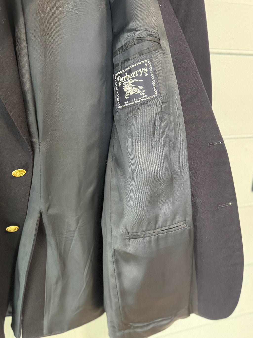 Blaze Burberry Navy Hand Stitched Upcycled Burberry Blazer