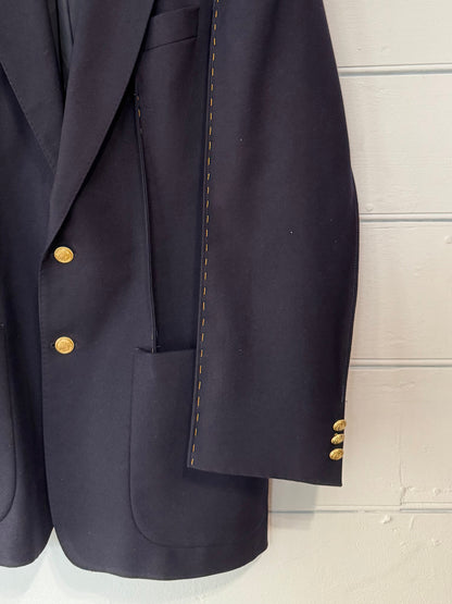 Blaze Burberry Navy Hand Stitched Upcycled Burberry Blazer