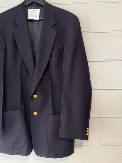 Blaze Burberry Navy Hand Stitched Upcycled Burberry Blazer