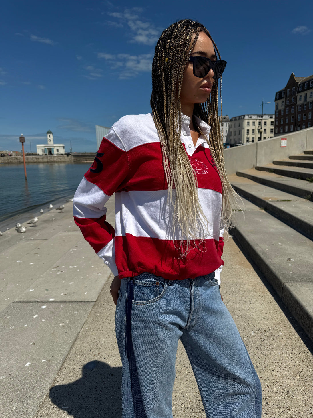 Earl Upcycled Ralph Lauren Red/White Rugby Shirt