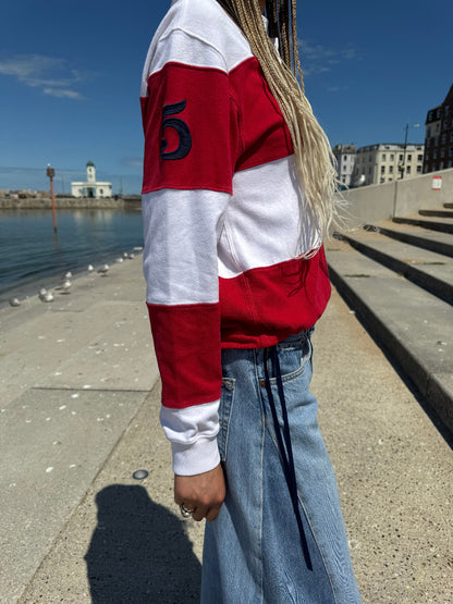 Earl Upcycled Ralph Lauren Red/White Rugby Shirt
