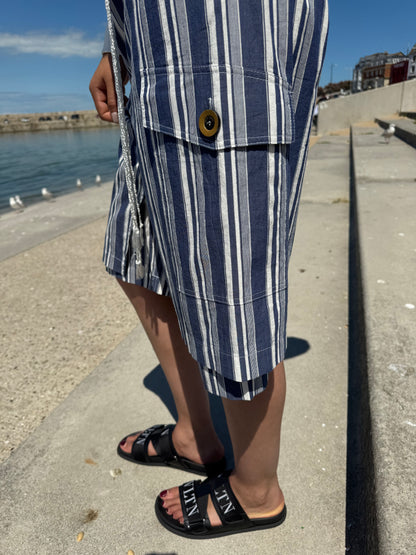 Wales Bonner Stripe Shorts with Crochet Tie Belt