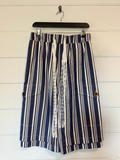 Wales Bonner Stripe Shorts with Crochet Tie Belt