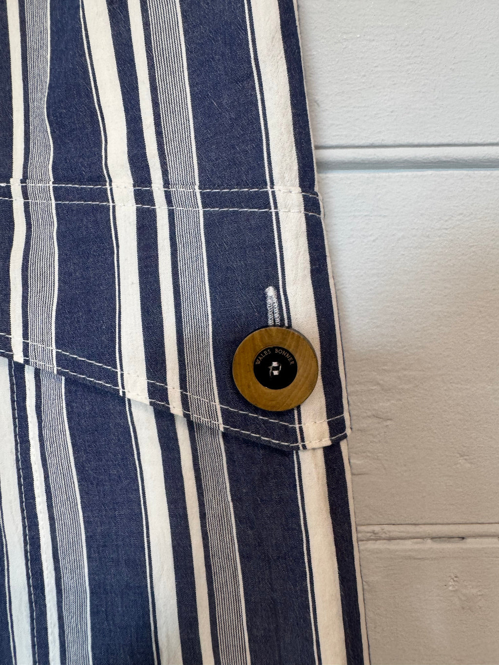 Wales Bonner Stripe Shorts with Crochet Tie Belt