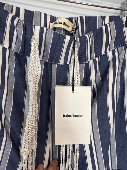 Wales Bonner Stripe Shorts with Crochet Tie Belt