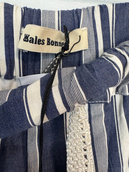 Wales Bonner Stripe Shorts with Crochet Tie Belt