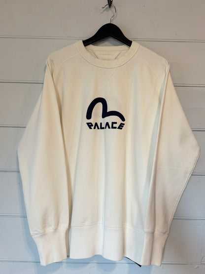 Palace X Evisu Ecru/Navy sweatshirt