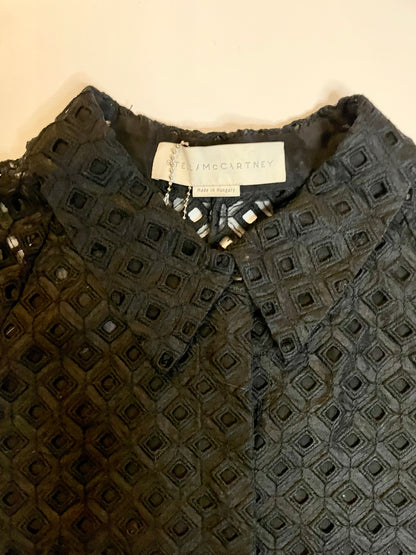 Stella McCartney Black Geo Broderie Short Sleeve Shirt