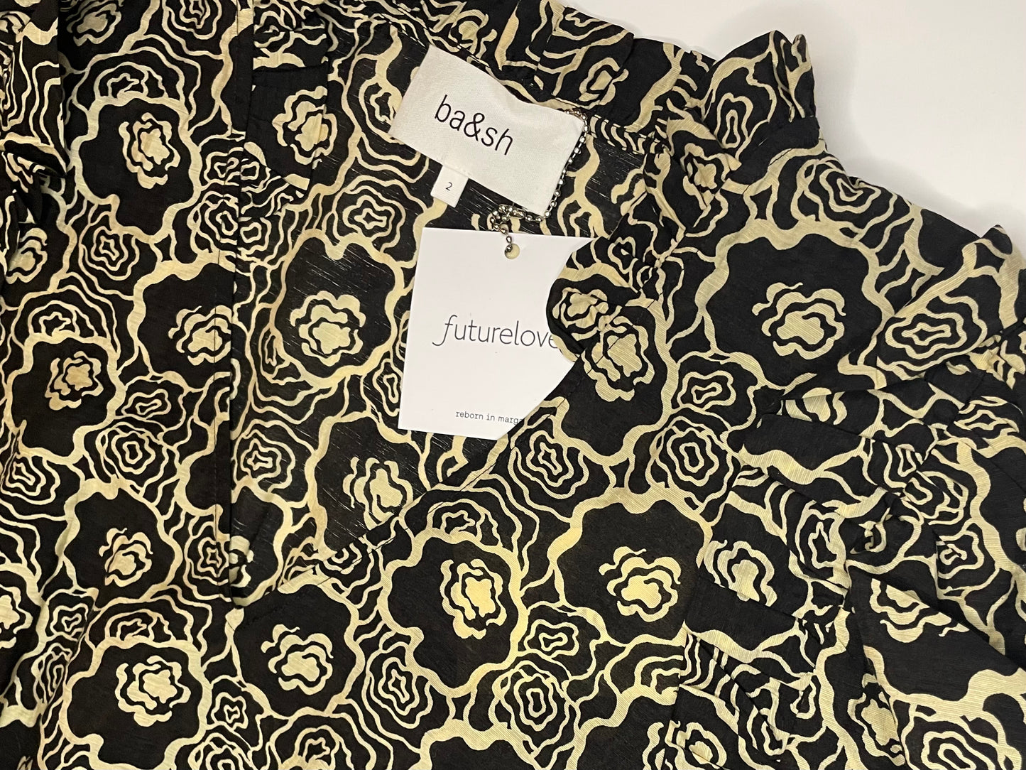 Ba&sh Black/Stone Floral Printed Dress