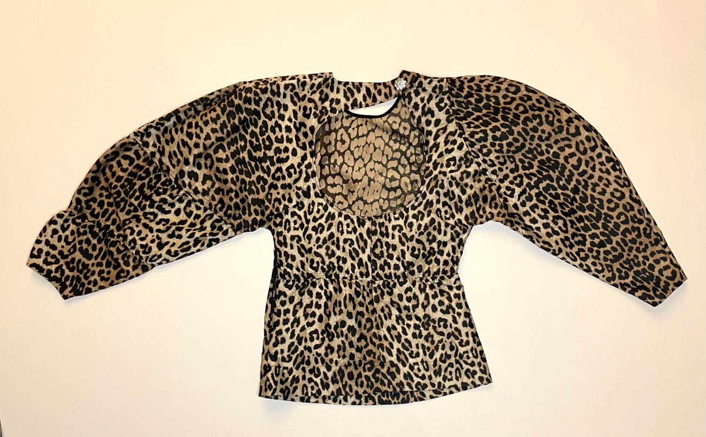 Ganni Multi Leopard Jacquard Backless Top