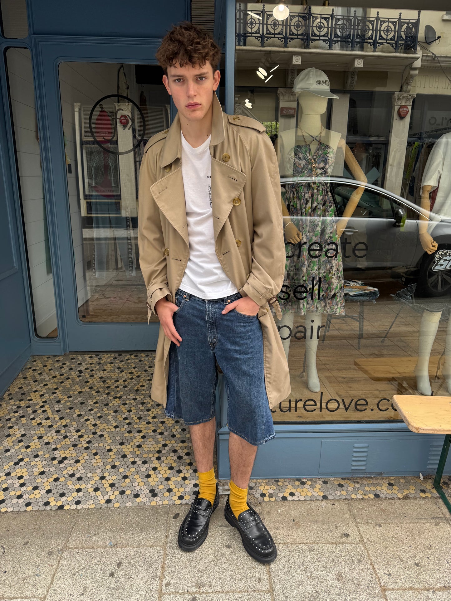 Burberry Vintage Y2K Stone Trench Coat