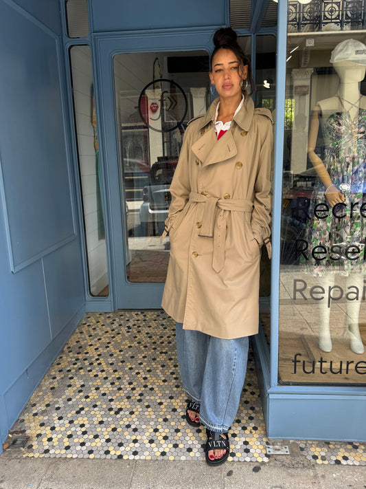 Burberry Vintage Y2K Stone Trench Coat