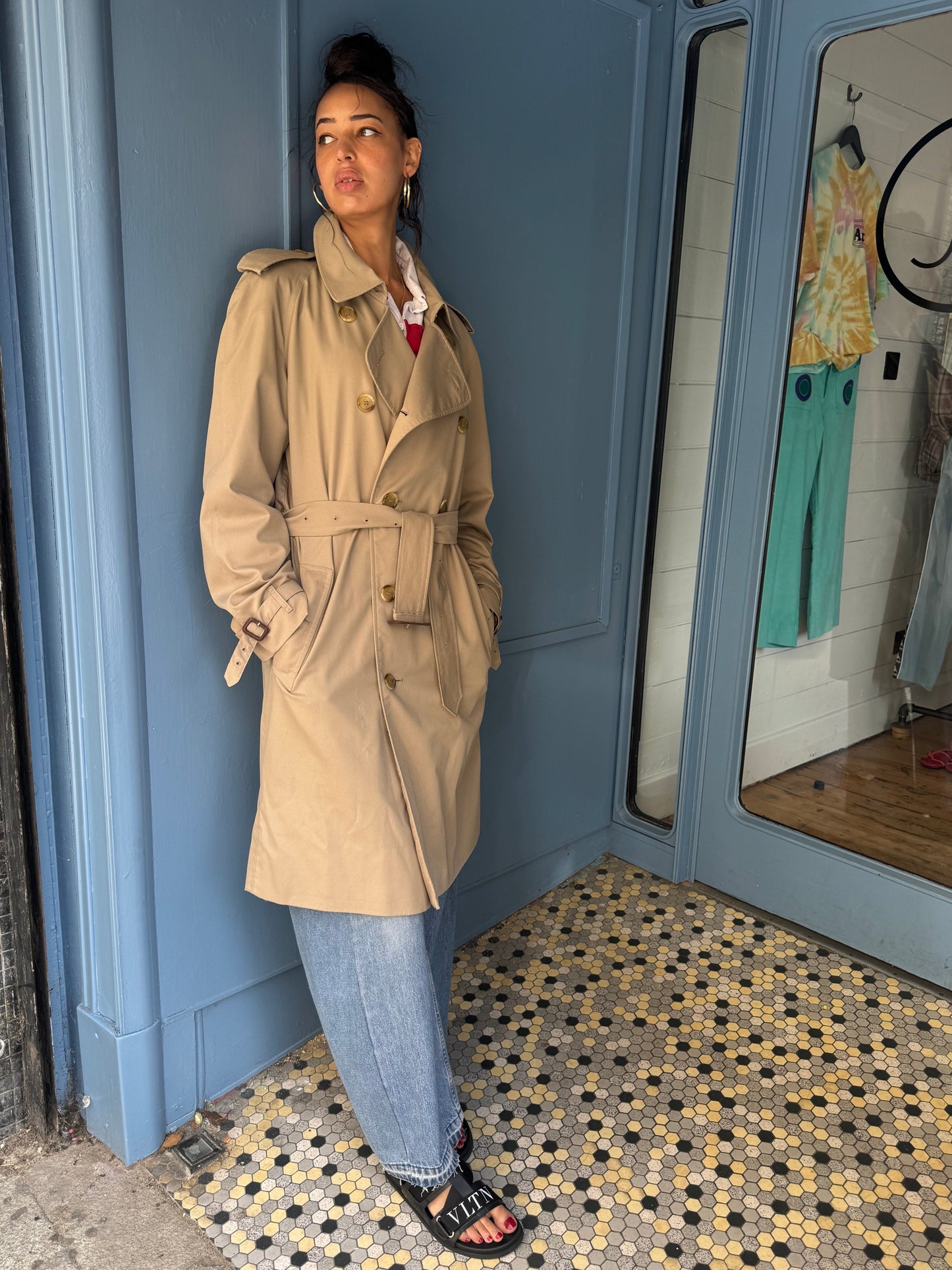 Burberry Vintage Y2K Stone Trench Coat