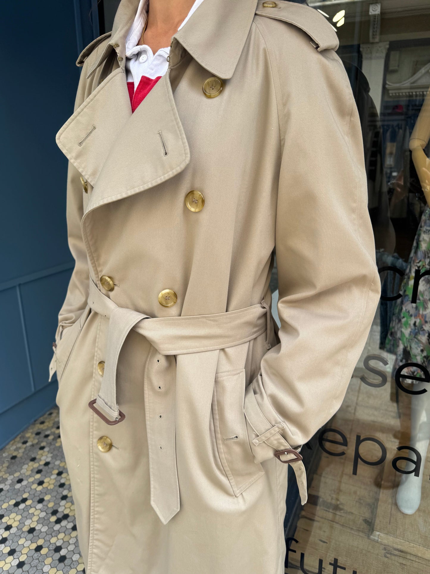 Burberry Vintage Y2K Stone Trench Coat
