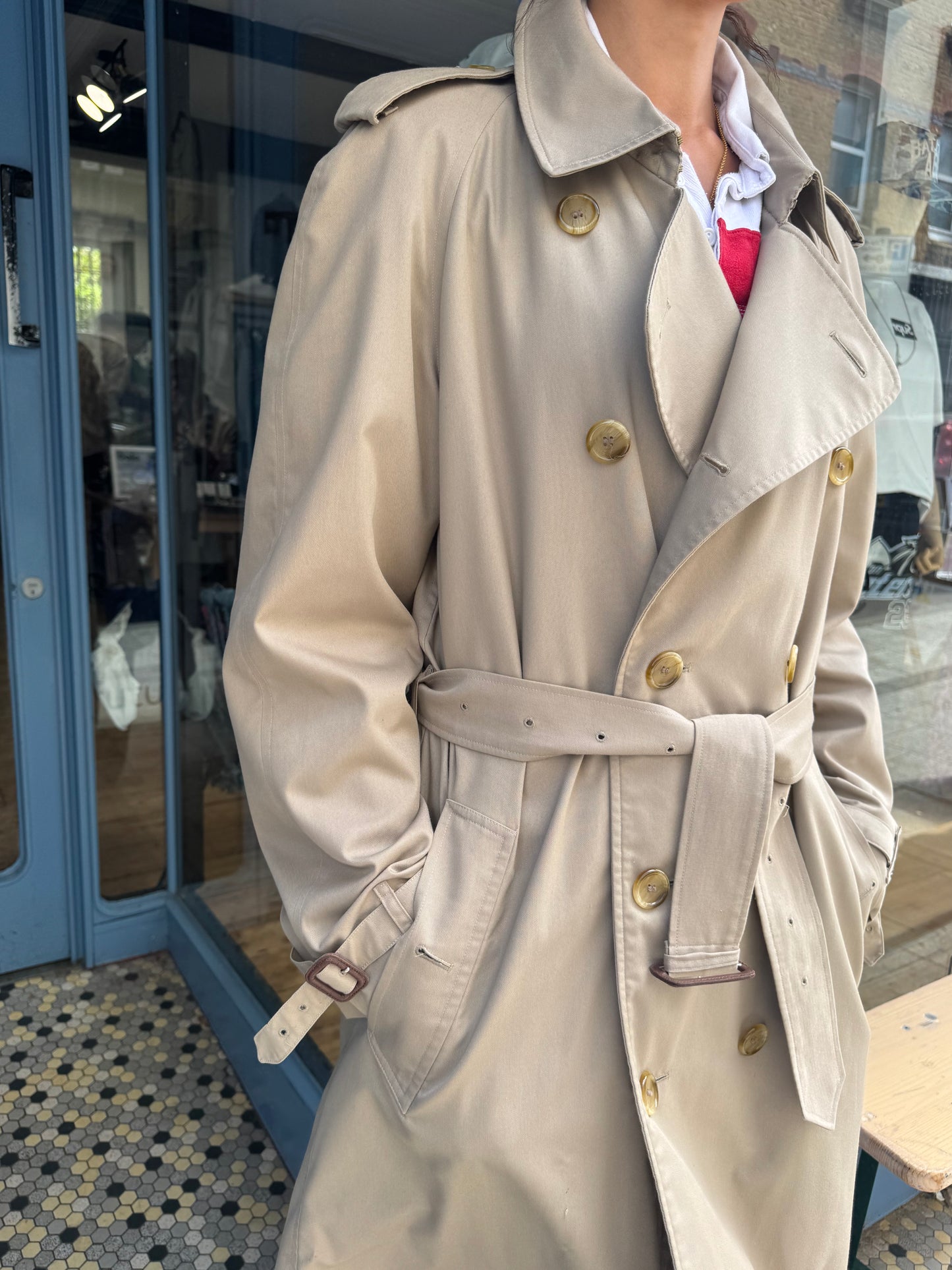 Burberry Vintage Y2K Stone Trench Coat