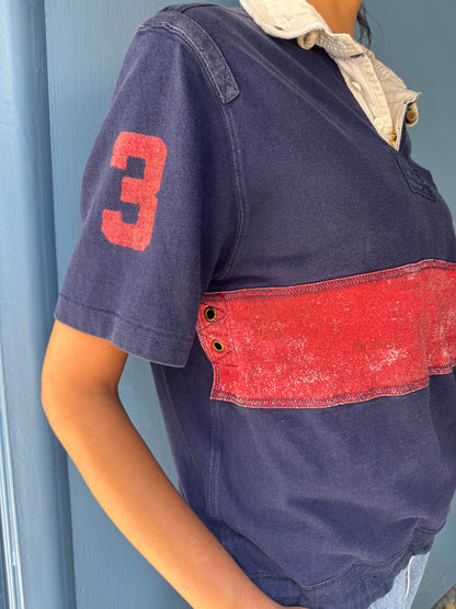 Earl Upcyled Ralph Lauren Navy/Red Big Pony Rugby Shirt