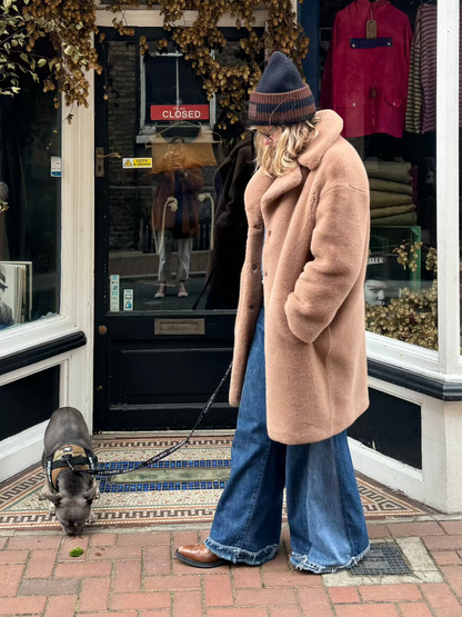 Stand Studio Taupe Luxury Faux Fur Jacket