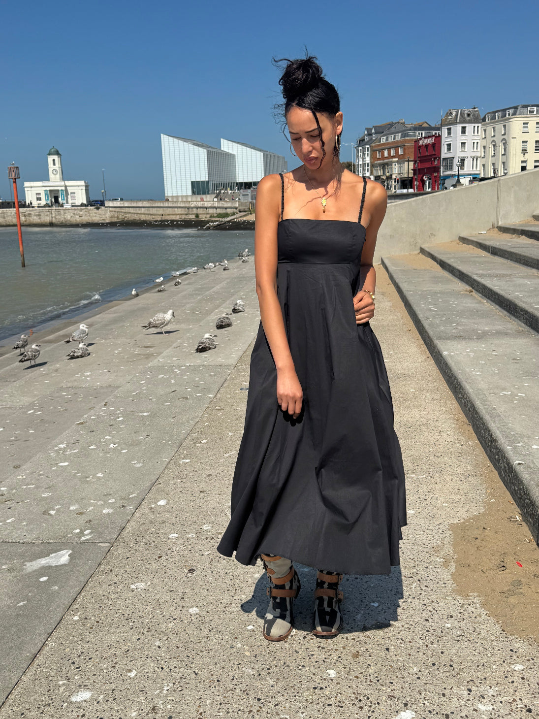Dissh Black Maxi Cotton Sundress