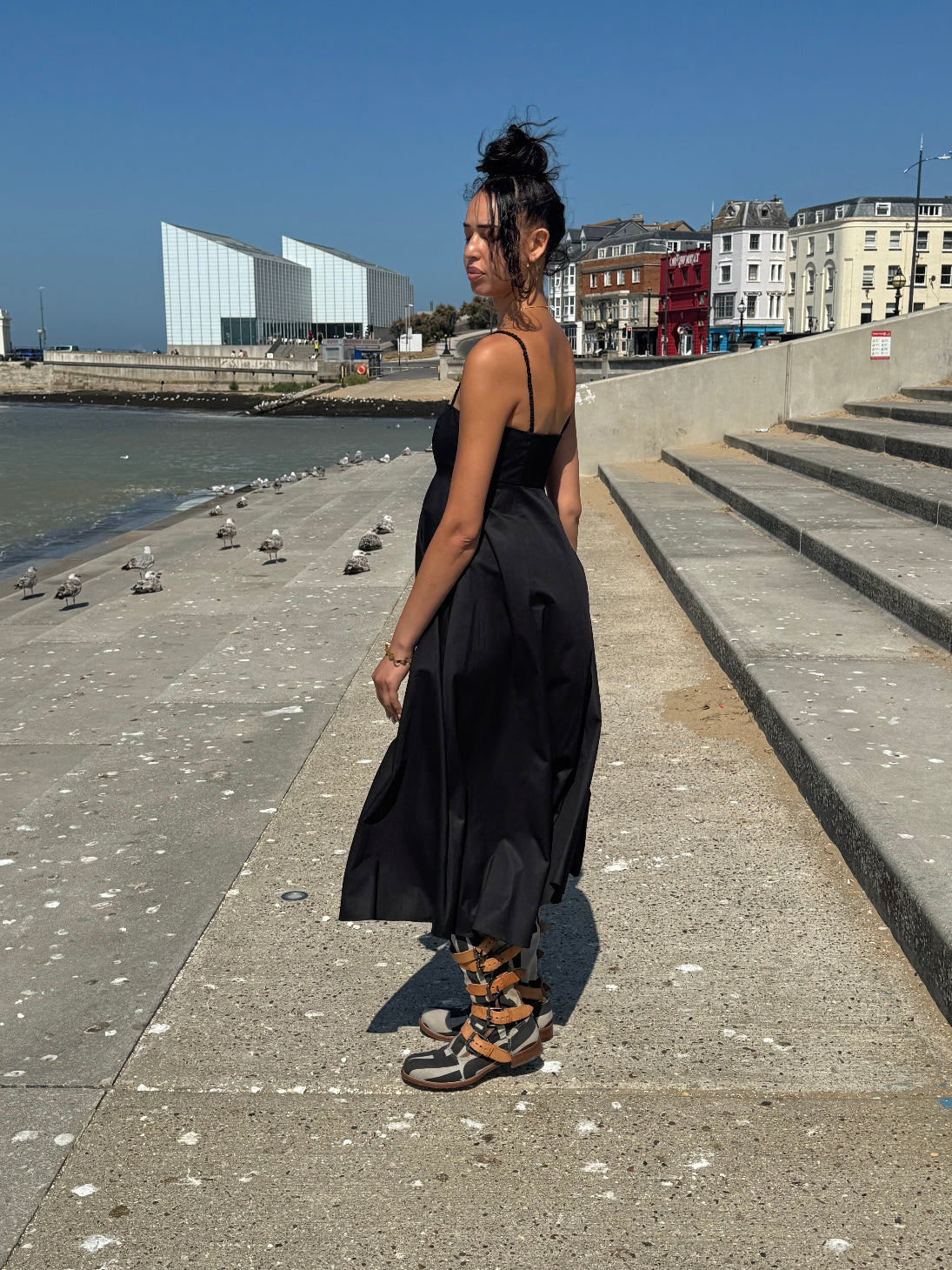 Dissh Black Maxi Cotton Sundress