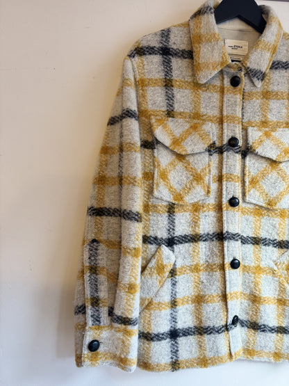 Isabel Marant Etoile Cream/yellow/black check shacket