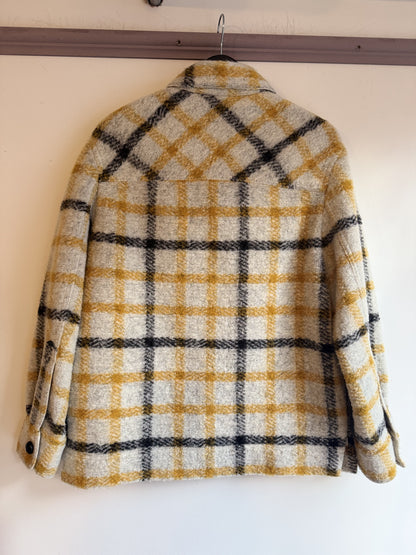 Isabel Marant Etoile Cream/yellow/black check shacket