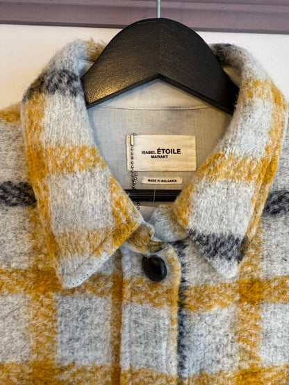 Isabel Marant Etoile Cream/yellow/black check shacket