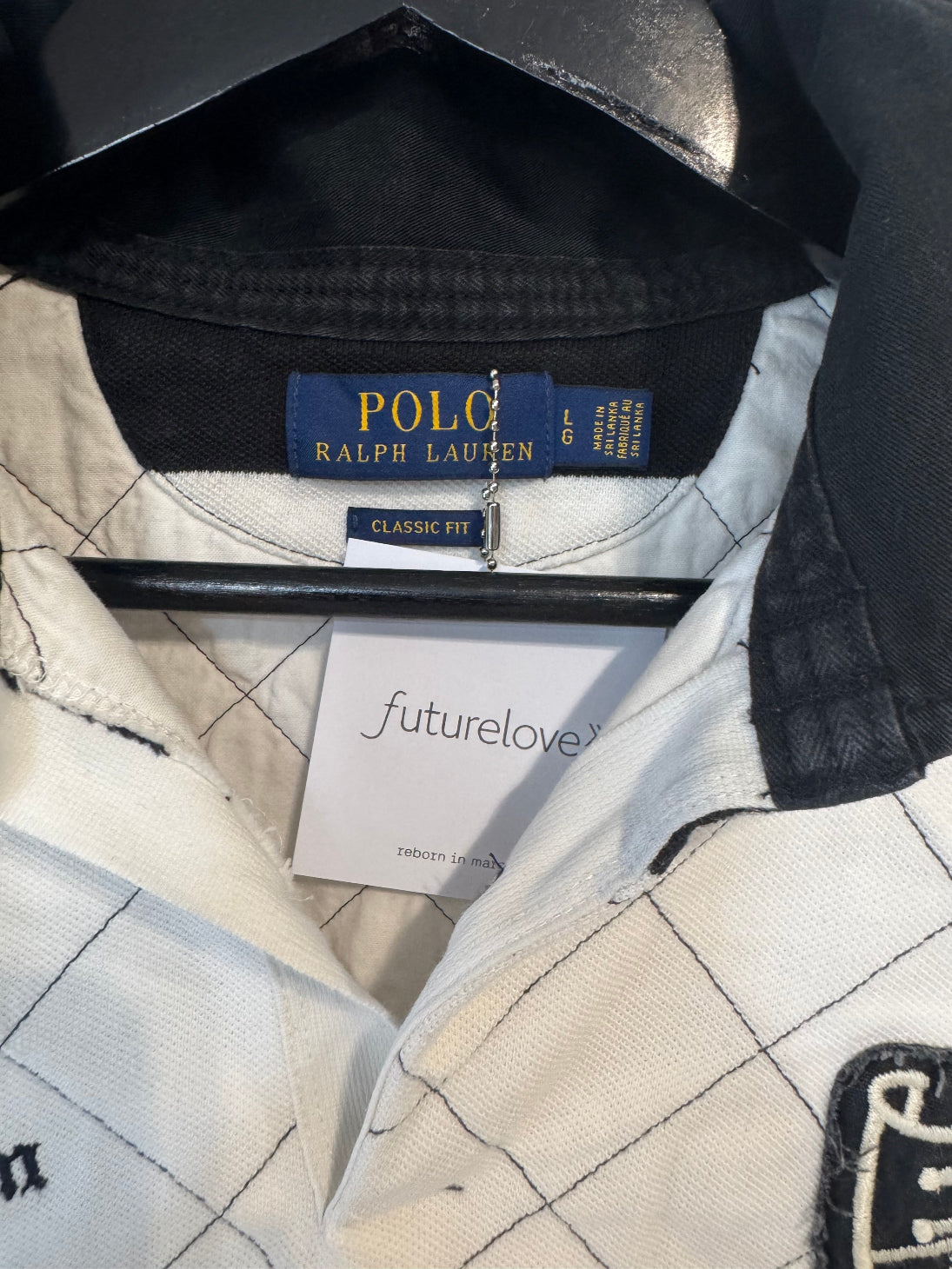 Earl Ralph Lauren blk/ wht Stripe Short Sleeve Rugby Shirt