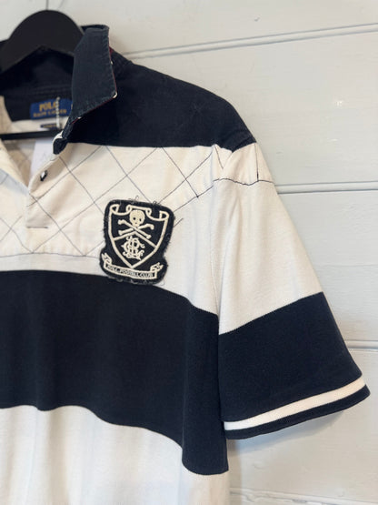Earl Ralph Lauren blk/ wht Stripe Short Sleeve Rugby Shirt
