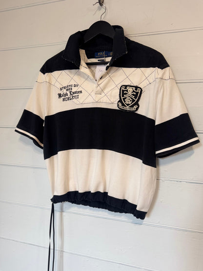 Earl Ralph Lauren blk/ wht Stripe Short Sleeve Rugby Shirt