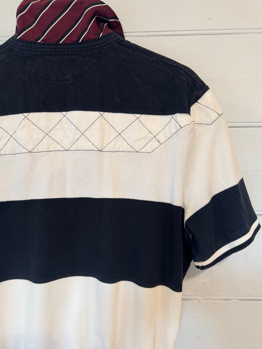 Earl Ralph Lauren blk/ wht Stripe Short Sleeve Rugby Shirt