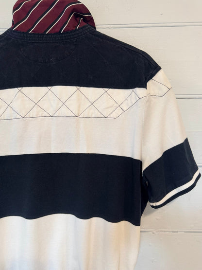 Earl Ralph Lauren blk/ wht Stripe Short Sleeve Rugby Shirt