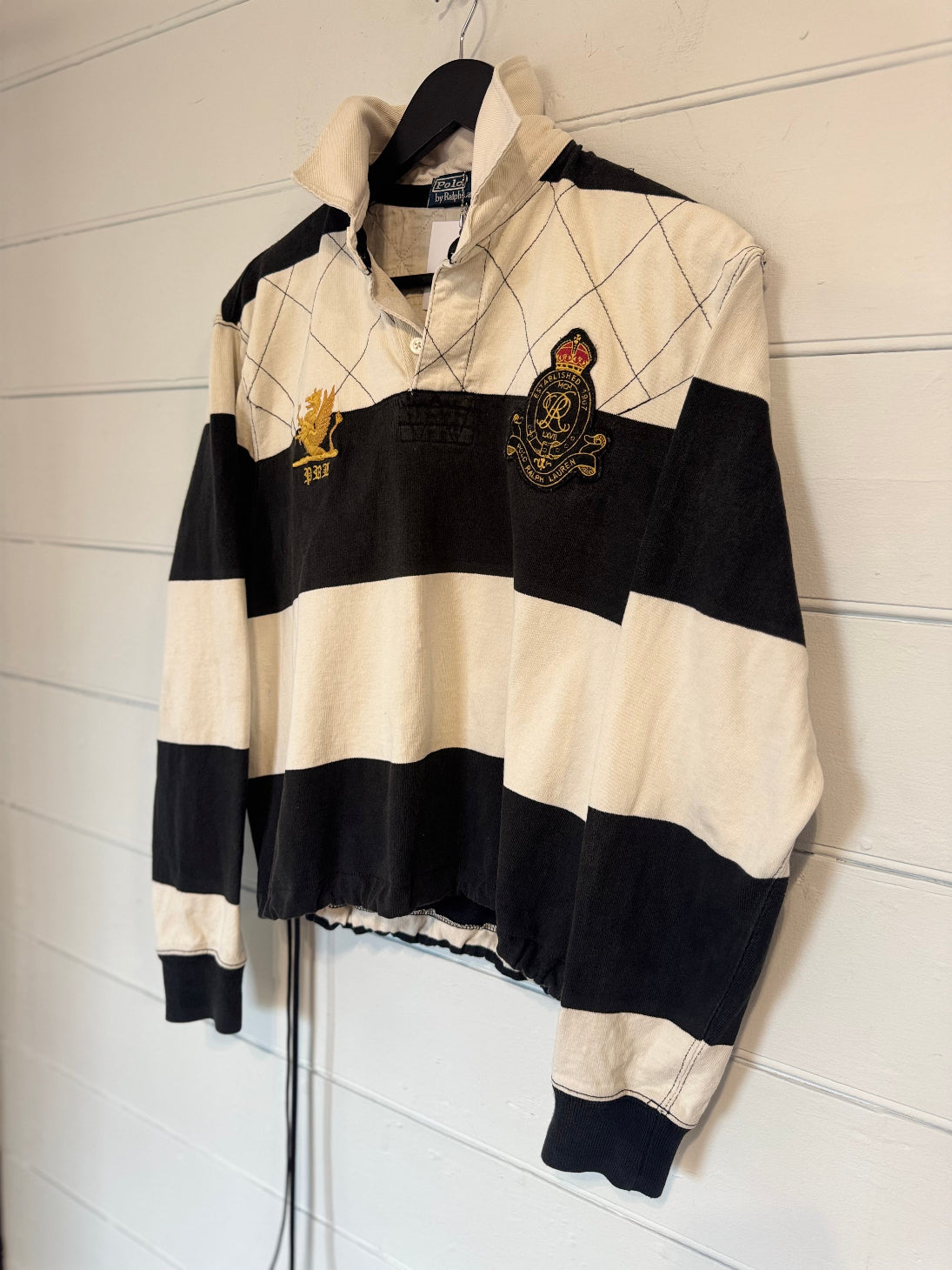 Earl Ralph Lauren Black/White Long Sleeve Rugby Shirt
